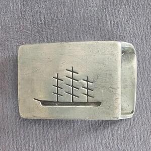Aitkins Pewter Boat Belt Buckle